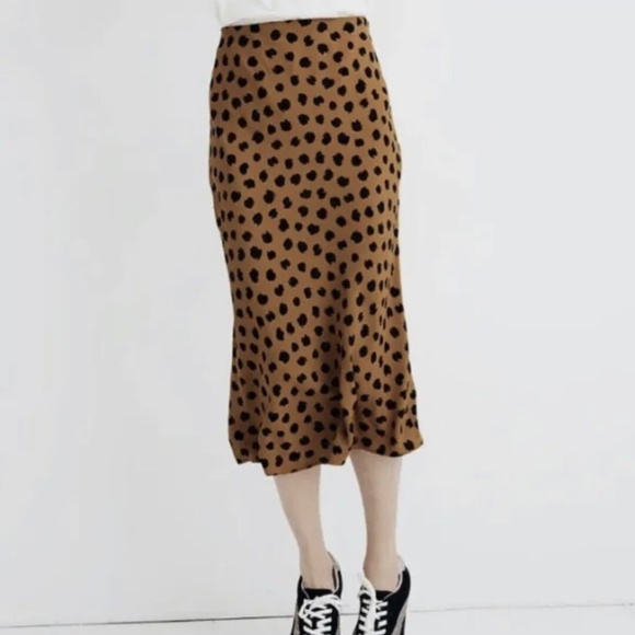 Madewell midi slip skirt in painted spots - 00 - Picture 1 of 6